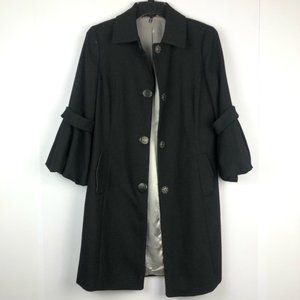 Tahari Wool Blend Black Button Down Coat size S
